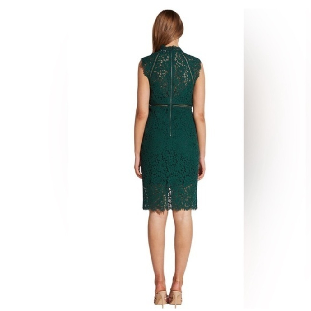 Bardot Green Sheath Midi Dress Mock Neck Sleeveless